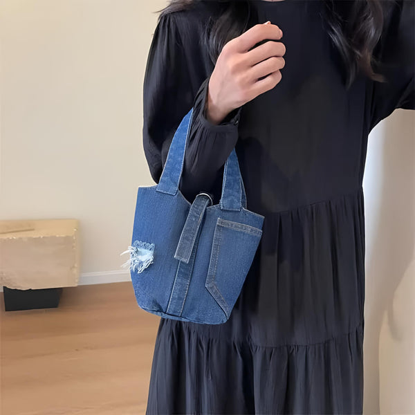 Radiantia™ Korean Denim Mini Bucket Bag